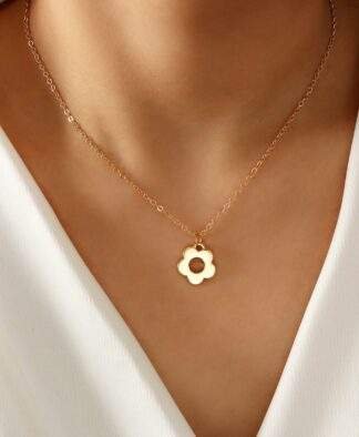 collier fleur dore