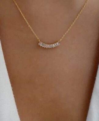 collier strass dore