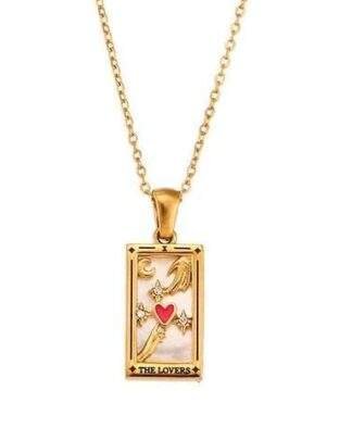 Collier-carte-de-tarot-L Amoureux