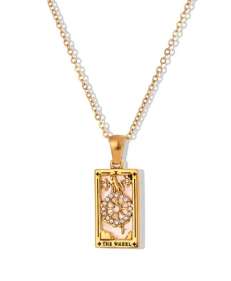 Collier-carte-de-tarot-La-Roue-de-la-Fortune-