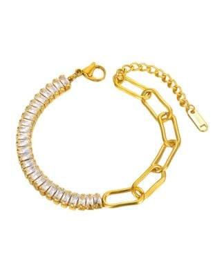 Bracelet grosse maîlle strass tendance 2024