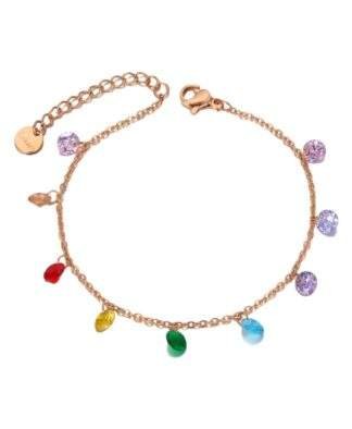 Bracelet multicolore or rose tendance 2024