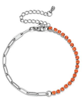 Bracelet orange argent tendance 2024
