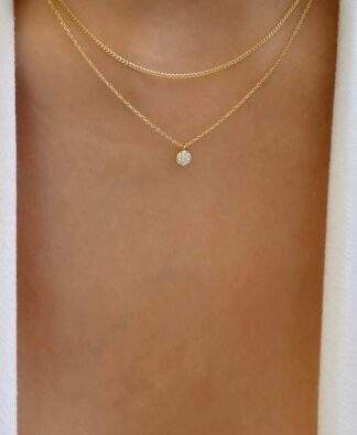 Collier multirang pendentif strass tendance 2024
