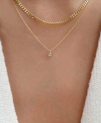 Collier multirang plaque or strass tendance 2024