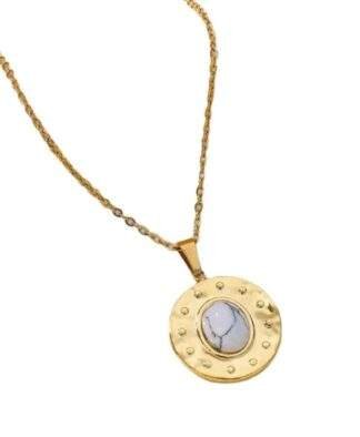 Collier pierre blanche acier tendance 2024