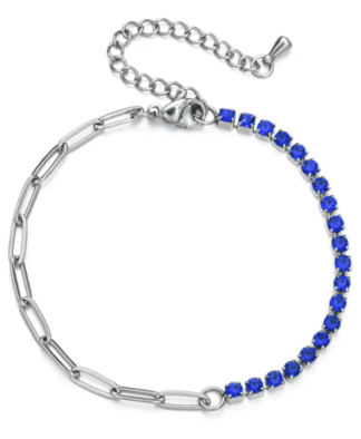 Bracelet bleu argent tendance 2024