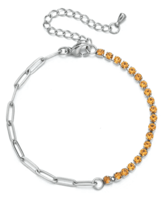 Bracelet jaune argent tendance 2024
