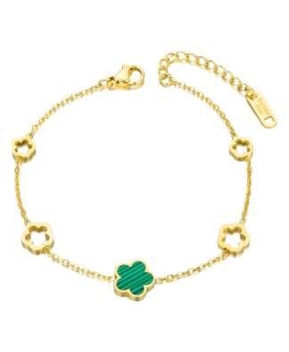 bracelet trefle plaque or tendance 2024