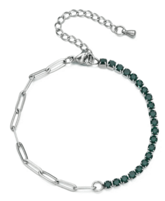 Bracelet vert argent tendance 2024