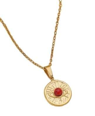 Collier oeil pierre rouge tendance 2024