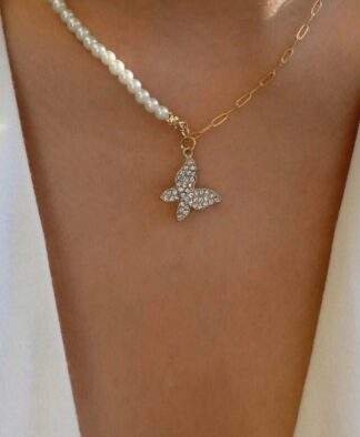 collier perles et strass tendance 2024