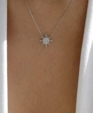 collier soleil argent tendance 2024