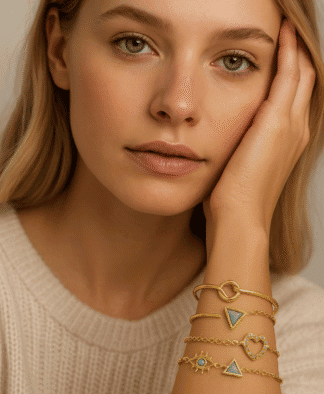 Bracelets dorés empilables pour femme – style raffiné