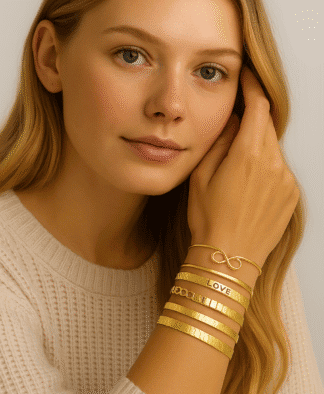Coffret de bracelets dorés femme – design délicat