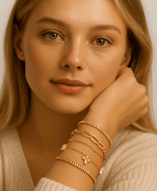 Lot de bracelets dorés minimalistes pour femme