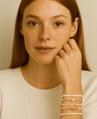 Bracelets bohèmes en verre coloré et perles d'eau douce, parfaits pour un look ethnique chic et féminin.