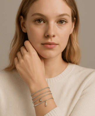 set de bracelets femme en argent plaqué élégant et minimaliste